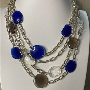 5 for $15 Avon  Blue and silver Multi-Strand Necklace
